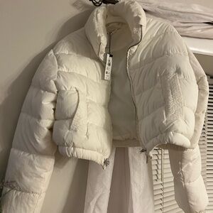 Garage Girls crop White Puffer Coat